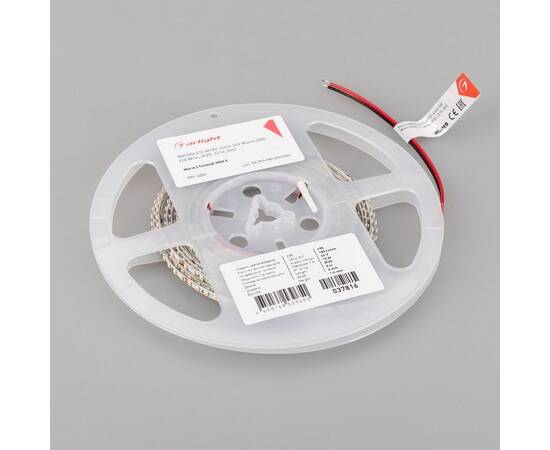 Светодиодная лента Arlight 10W/m 182LED/m 2216SMD теплый белый 5M MicroLed-M182-4mm 24V Warm3000 037, изображение 3