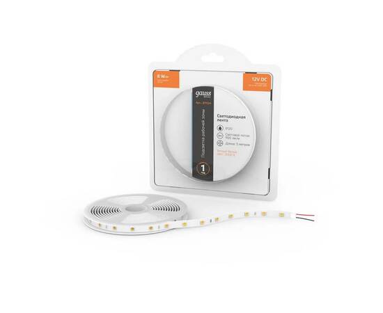 Светодиодная лента Gauss 8W/m 60LED/m 5050SMD теплый белый 5M BT024, изображение 7