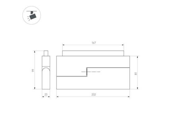 Трековый светодиодный светильник для магнитного шинопровода Arlight Mag-Orient-Flat-Fold-S230-12W Da, изображение 2