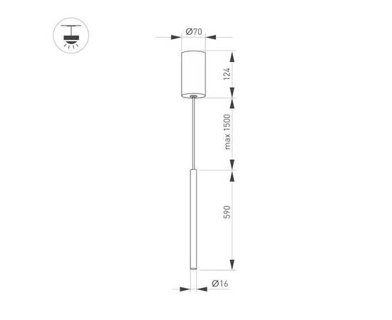Подвесной светодиодный светильник Arlight SP-UMBRA-HANG-V-L600-10W Day4000 036950, изображение 3
