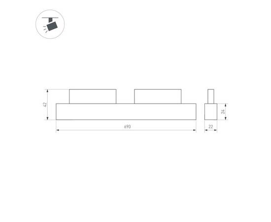 Трековый светодиодный светильник для магнитного шинопровода Arlight MAG-ORIENT-FLAT-L690-24W Warm300, изображение 2