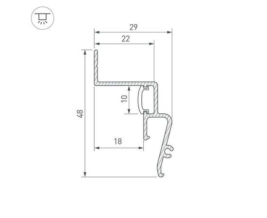 Профиль для натяжного потолка Arlight Stretch-Shadow-2000 Black 039510, изображение 2