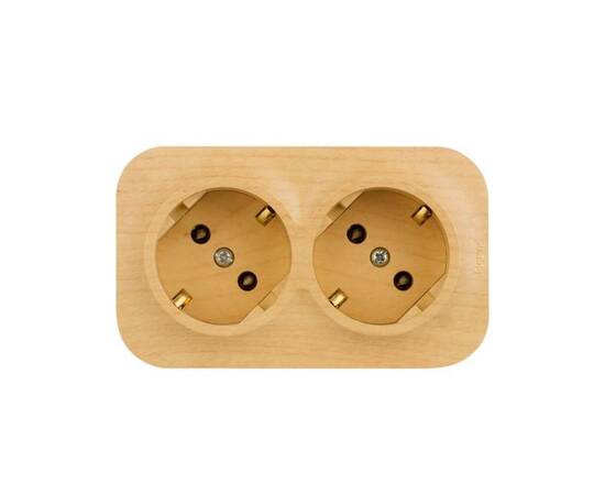 Розетка 2х2К+З Legrand Quteo 16A 250V дерево 782293