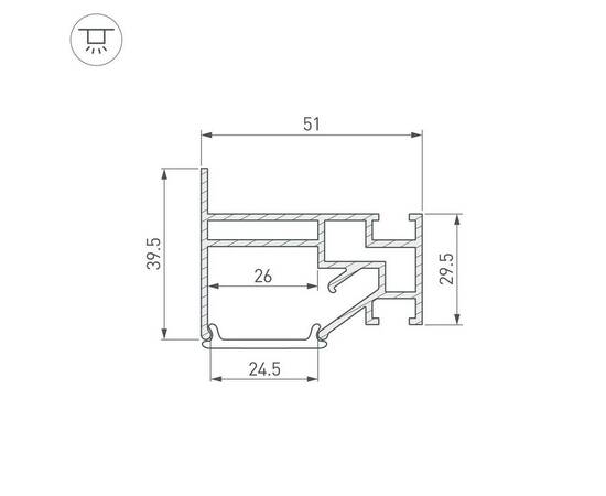 Профиль для натяжного потолка Arlight Stretch-25-Wall-Side-2000 040061, изображение 2