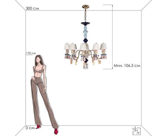 Подвесная люстра Loft IT Grace 10203/10 Mult, изображение 2