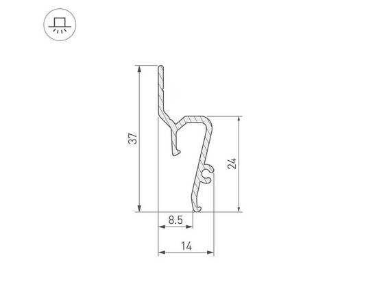Профиль для натяжного потолка Arlight Stretch-Shadow-Tech-2000 Black 039509, изображение 2
