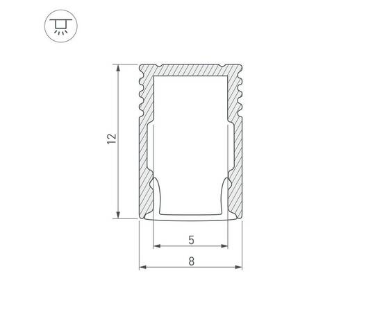 Профиль Arlight SL-Mini-8-H12-2000 White 037107, изображение 2