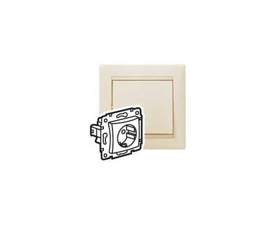 Розетка 2К+З Legrand Valena 16A 250V со шторками немецкий стандарт слоновая кость 695613