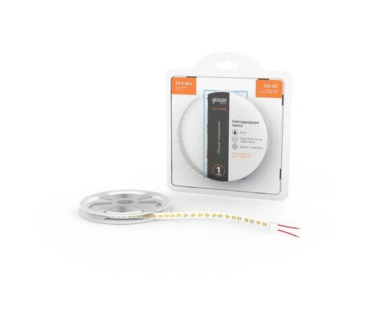 Светодиодная лента Gauss 14,4W/m 120LED/m 2835SMD теплый белый 5M BT084, изображение 7