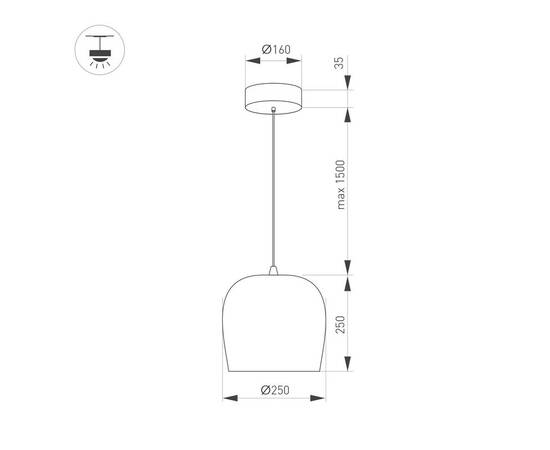 Подвесной светодиодный светильник Arlight SP-PEONY-HANG-R250-15W Warm3000 039550, изображение 2