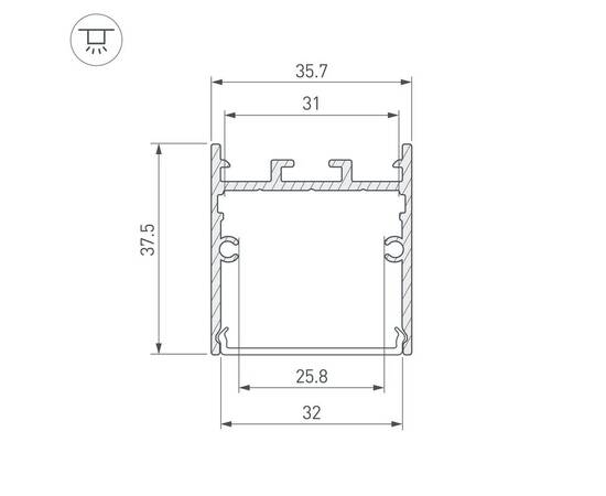Встраиваемый профиль Arlight SL-LINE-3638-LW-2000 WHITE 038444, изображение 2