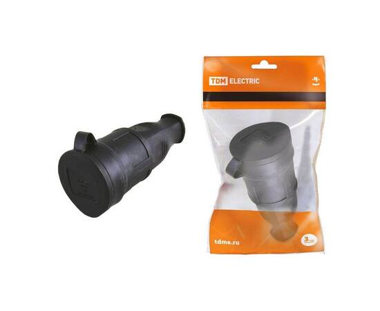 Розетка переносная 2P+PE TDM Electric с заглушкой SQ0612-0002