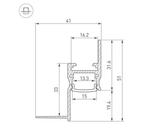 Профиль Arlight ARH-Сeil-S14-Shadow-2000 White 038594, изображение 2