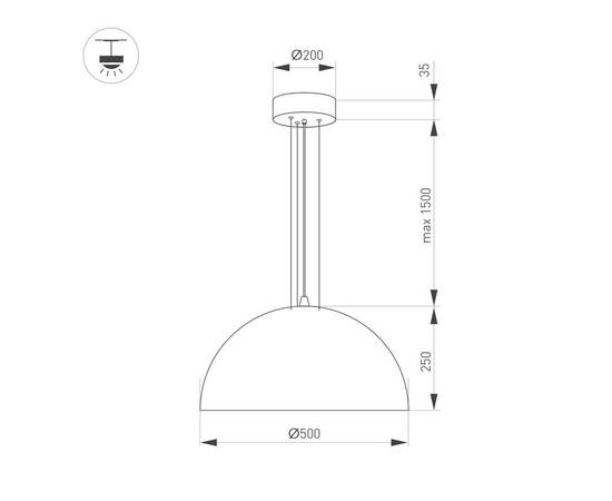 Подвесной светодиодный светильник Arlight SP-RESTO-HANG-R500-30W Day4000 039698, изображение 2