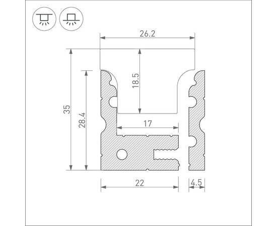 Встраиваемый профиль Arlight ARH-FLOOR27-H28-2000 ANOD 038356, изображение 2