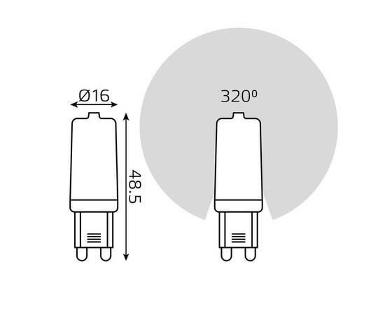 Лампа светодиодная Gauss G9 3W 3000К прозрачная 14913, изображение 2