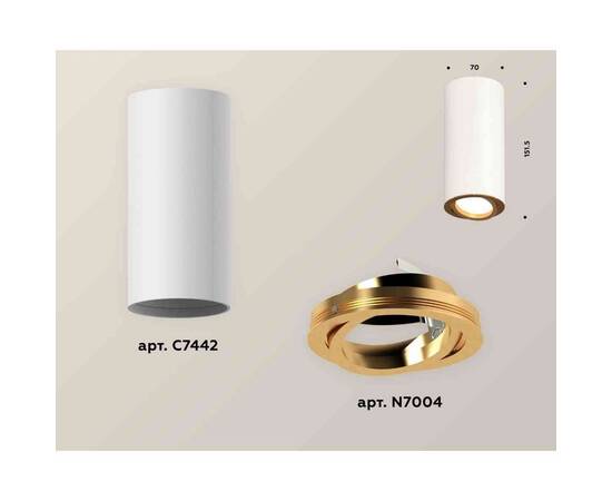 Комплект накладного светильника Ambrella light Techno Spot XS7442004 SWH/PYG белый песок/золото желтое полированное (C7442, N7004), изображение 3