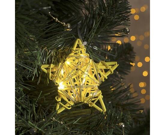 Подвеска световая "Звезда желтая" (батарейки в комплекте), 9х9х2 см, 20 LED, Т/БЕЛЫЙ    4365644