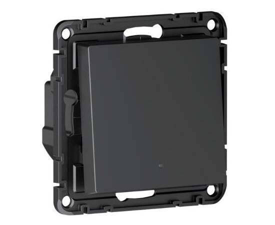 Умный выключатель одноклавишный Systeme Electric/Sber ATLASDESIGN SMART скрытый монтаж, с подсветкой, с нейтралью, карбон