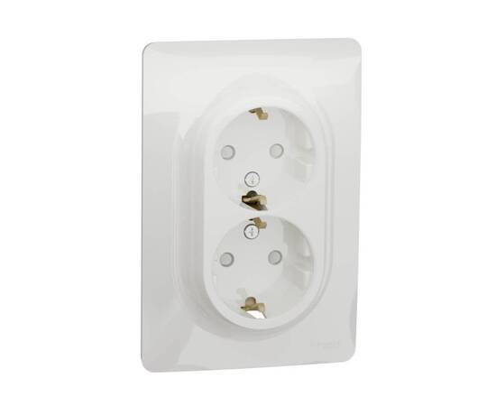 Розетка двойная Schneider Electric Unica New с/з со шторками NU206718