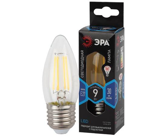 Лампа светодиодная Эра E27 9W 4000K F-LED B35-9w-840-E27 Б0046997