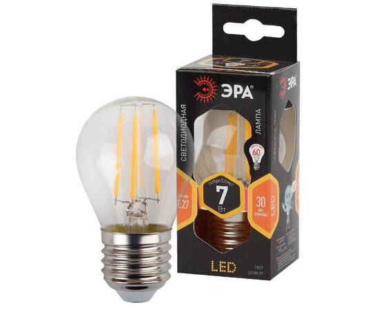 Лампа светодиодная Эра E27 7W 2700K F-LED P45-7W-827-E27 Б0027948