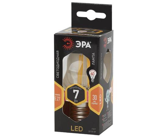 Лампа светодиодная Эра E27 7W 2700K F-LED P45-7W-827-E27 Б0027948, изображение 4