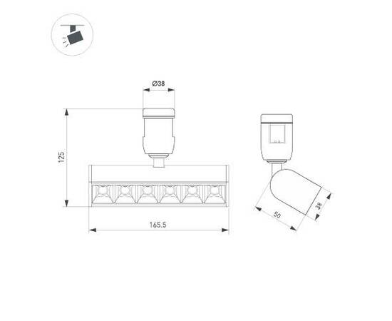 Трековый светодиодный светильник Arlight Art-Apriori-Laser-Turn-L165-8W Day4000 039393 (#акция#), изображение 3