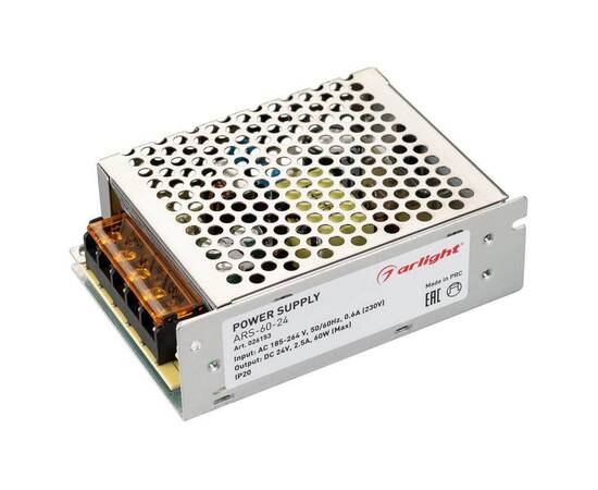 Блок питания Arlight ARS-60 24V 60W IP20 2,5A 026153