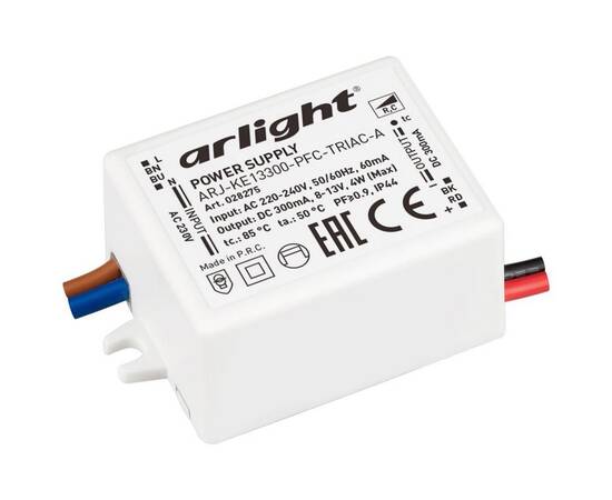 Драйвер Arlight  ARJ-KE13300-PFC-Triac-A 8-13V 4W IP44 0,3A 028275