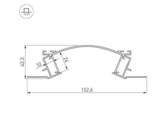 Профиль с рассеивателем Arlight ALM-ARC-Double-2000 Anod+Frost 029852, изображение 2