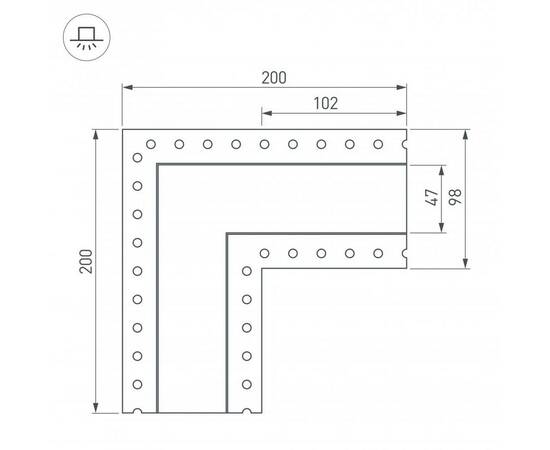 Коннектор L-образный Arlight SL-Linia45-Fantom 030106, изображение 2