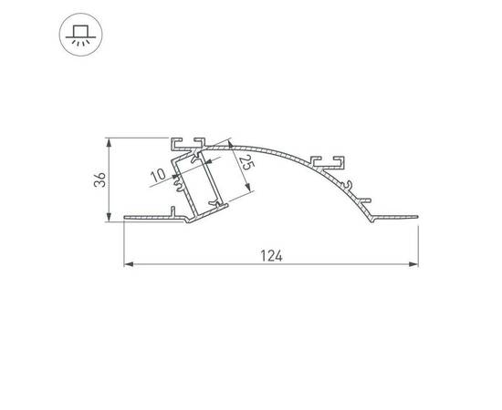 Профиль с рассеивателем Arlight ALM-ARC-Single-2000 Anod+Frost 029850, изображение 2