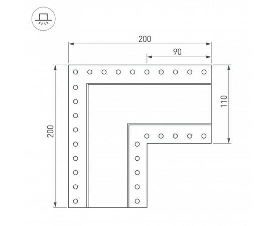 Коннектор L-образный Arlight SL-Linia55-Fantom 030132, изображение 2