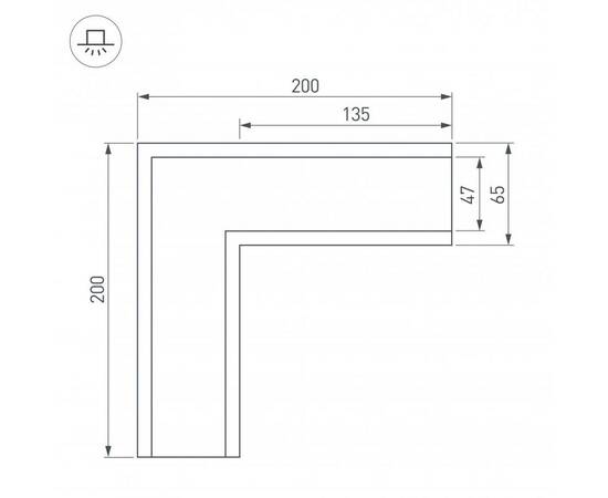 Коннектор L-образный Arlight SL-Linia65-F 030126, изображение 2