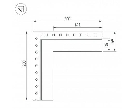 Коннектор L-образный внешний Arlight SL-Linia32-Fantom-Edge 030101, изображение 2