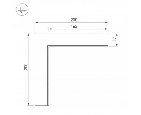 Коннектор L-образный внутренний Arlight SL-Linia32-Fantom 030095, изображение 2