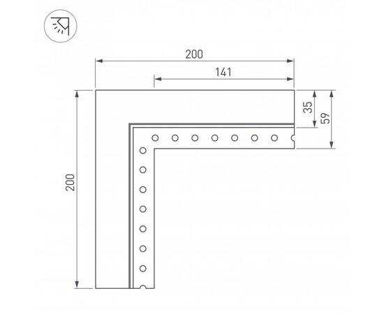 Коннектор L-образный внутренний Arlight SL-Linia32-Fantom-Edge 030100, изображение 2