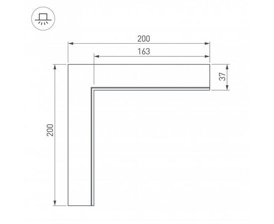 Коннектор L-образный внутренний Arlight SL-Linia45-Fantom 030103, изображение 2