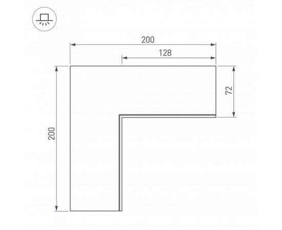 Коннектор L-образный внутренний Arlight SL-Linia55-Fantom 030130, изображение 3