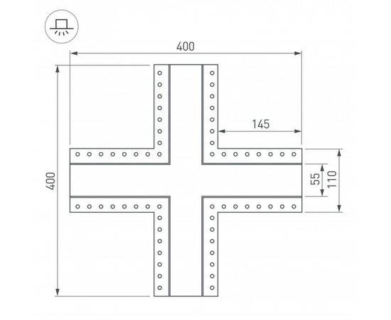 Коннектор X-образный Arlight SL-Linia55-Fantom 030134, изображение 2