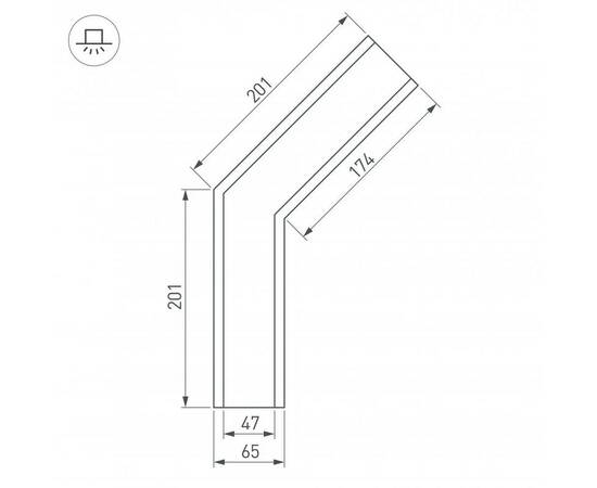 Коннектор угловой Arlight SL-Linia65-F-135 030123, изображение 2