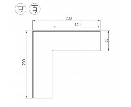 Коннектор L-образный Arlight SL-Line-6070 030141, изображение 2