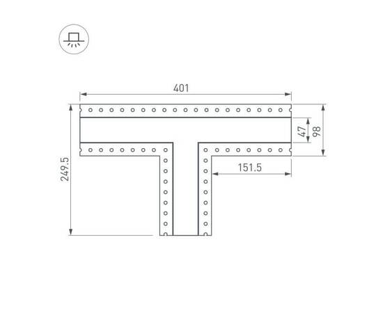 Коннектор T-образный Arlight SL-Linia45-Fantom 030107, изображение 2