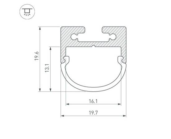 Профиль с рассеивателем Arlight SL-Line-2011M-2500 Anod+Opal Round 025871, изображение 2