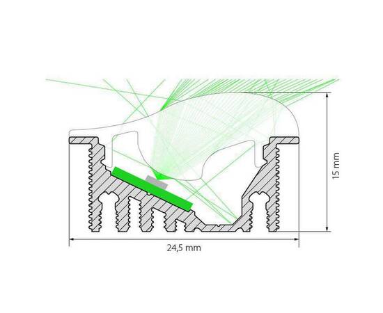 Профиль с рассеивателем Arlight ALU-ASYMETRIC-2000 ANOD+FROST LENS 019270, изображение 2