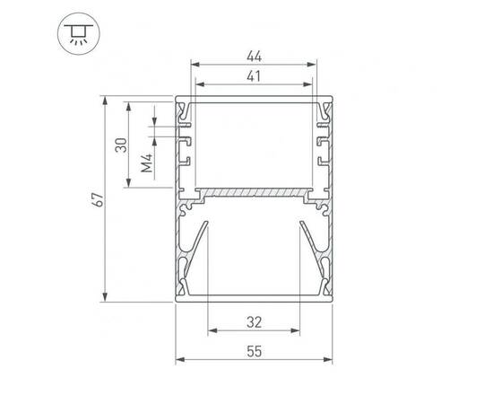 Профиль с рассеивателем Arlight ALU-LINE-DUO-2000 ANOD+OPAL 024188, изображение 2