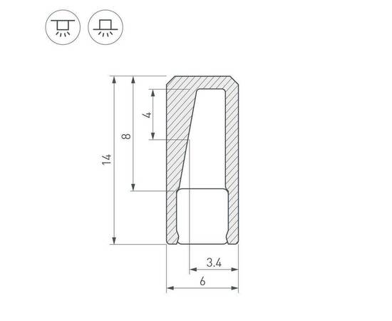 Профиль с рассеивателем Arlight ALU-NANO-6-2000 ANOD+SILICONE 021940, изображение 2