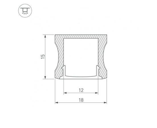 Профиль с рассеивателем Arlight ALU-SLIM-H15-2000 ANOD+FROST 018246, изображение 2