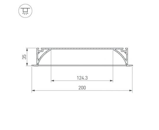 Профиль с рассеивателем Arlight ARH-POWER-W200-F-2000 ANOD 027916, изображение 3